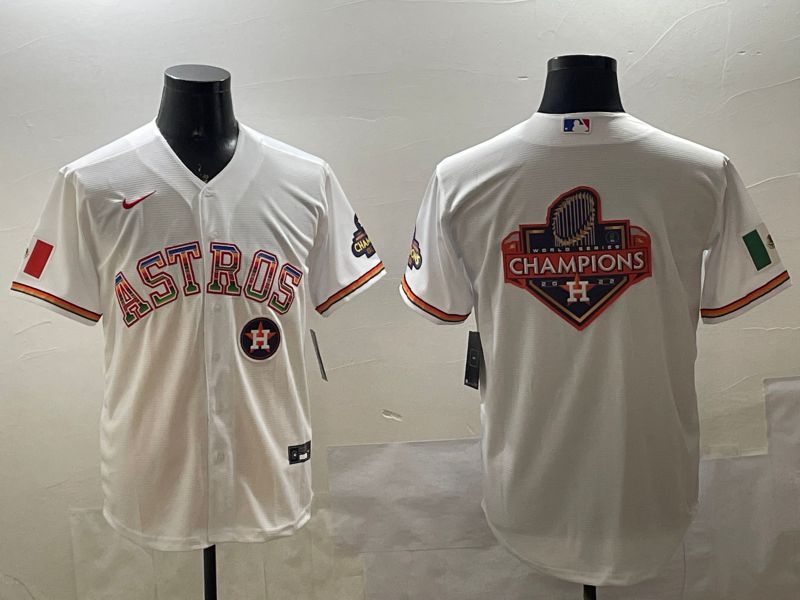 Men Houston Astros Blank White Mexico Game 2025 Nike MLB Jersey style 15